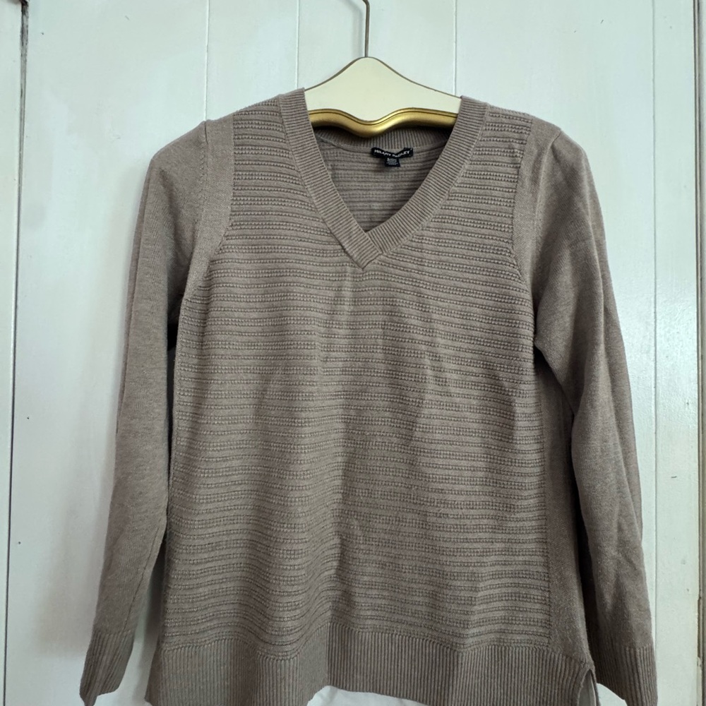 Hilary Radley V-neck Knit Layered Sweater - Small